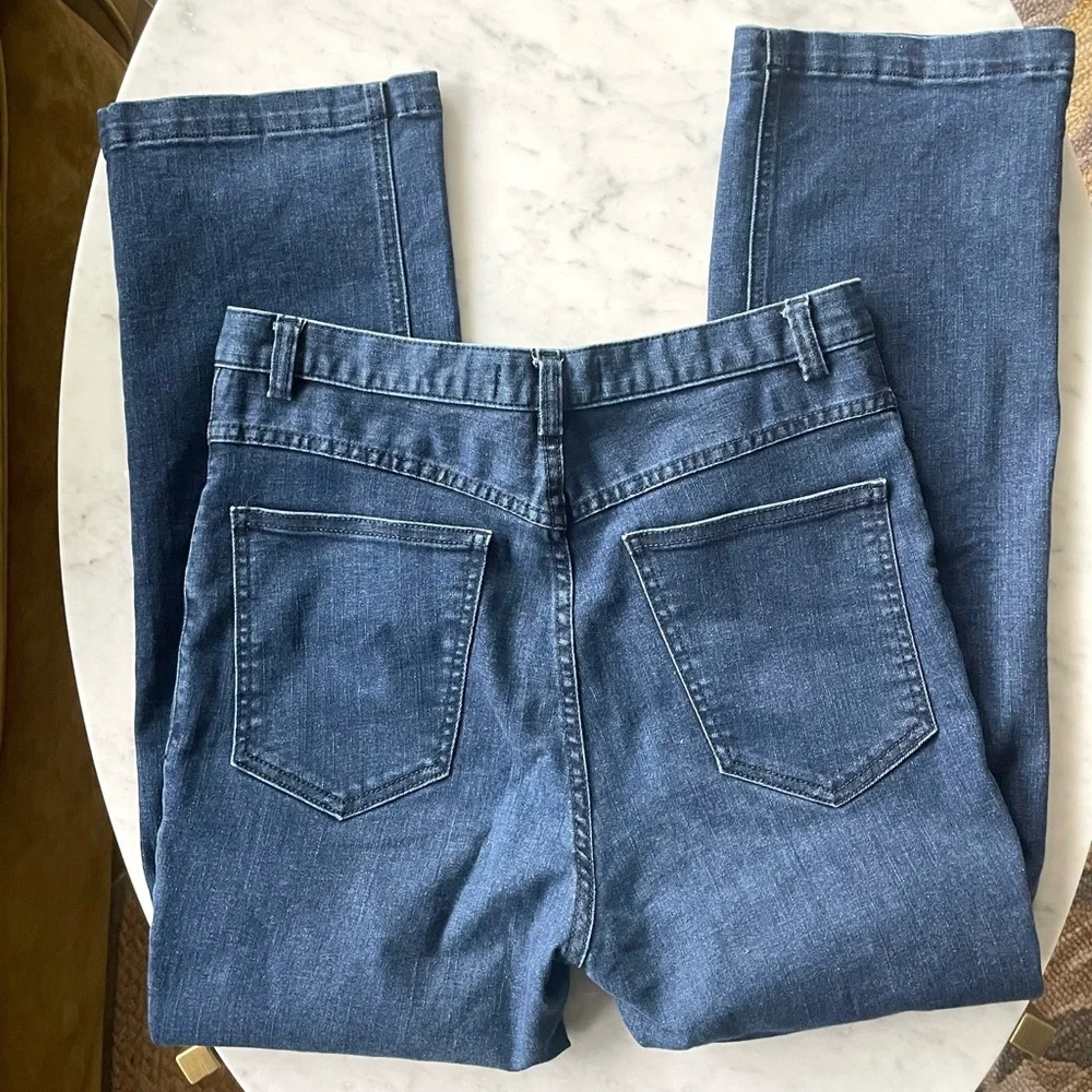 Rachel Comey Straight Leg Jeans, dark wash, high rise, cotton w/stretch, sz8 - Picture 12 of 13